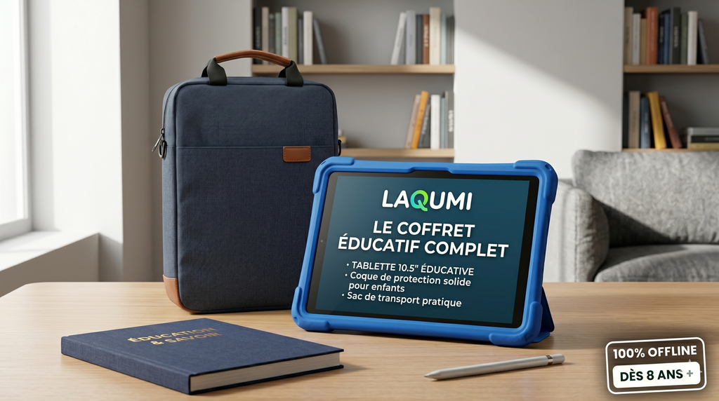 Coffret Laqumi : Tablette educative + Coque de protection + Sac de transport pratique