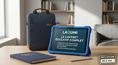 Coffret Laqumi : Tablette educative + Coque de protection + Sac de transport pratique